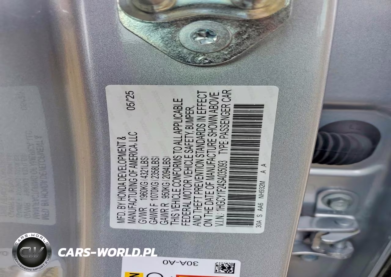 2025 Honda Accord Lx VIN:1HGCY1F24SA035093 - 12