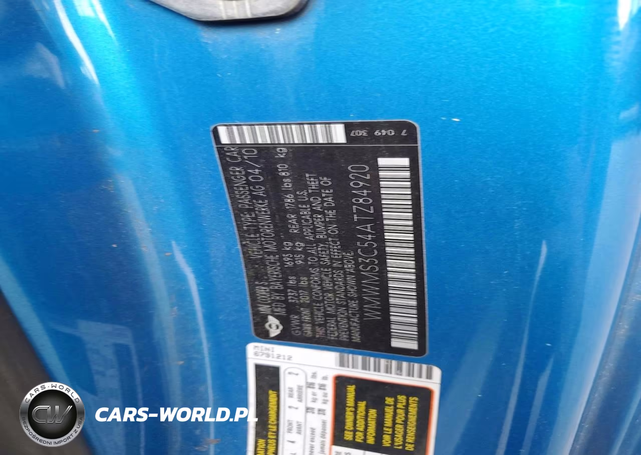 2010 Mini Cooper S VIN:WMWMS3C54ATZ84920 - 12
