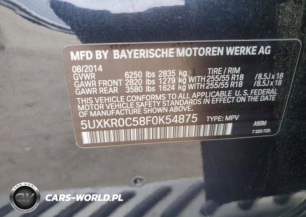 2015 BMW X5 xDrive35I VIN:5UXKR0C58F0K54875 - 14