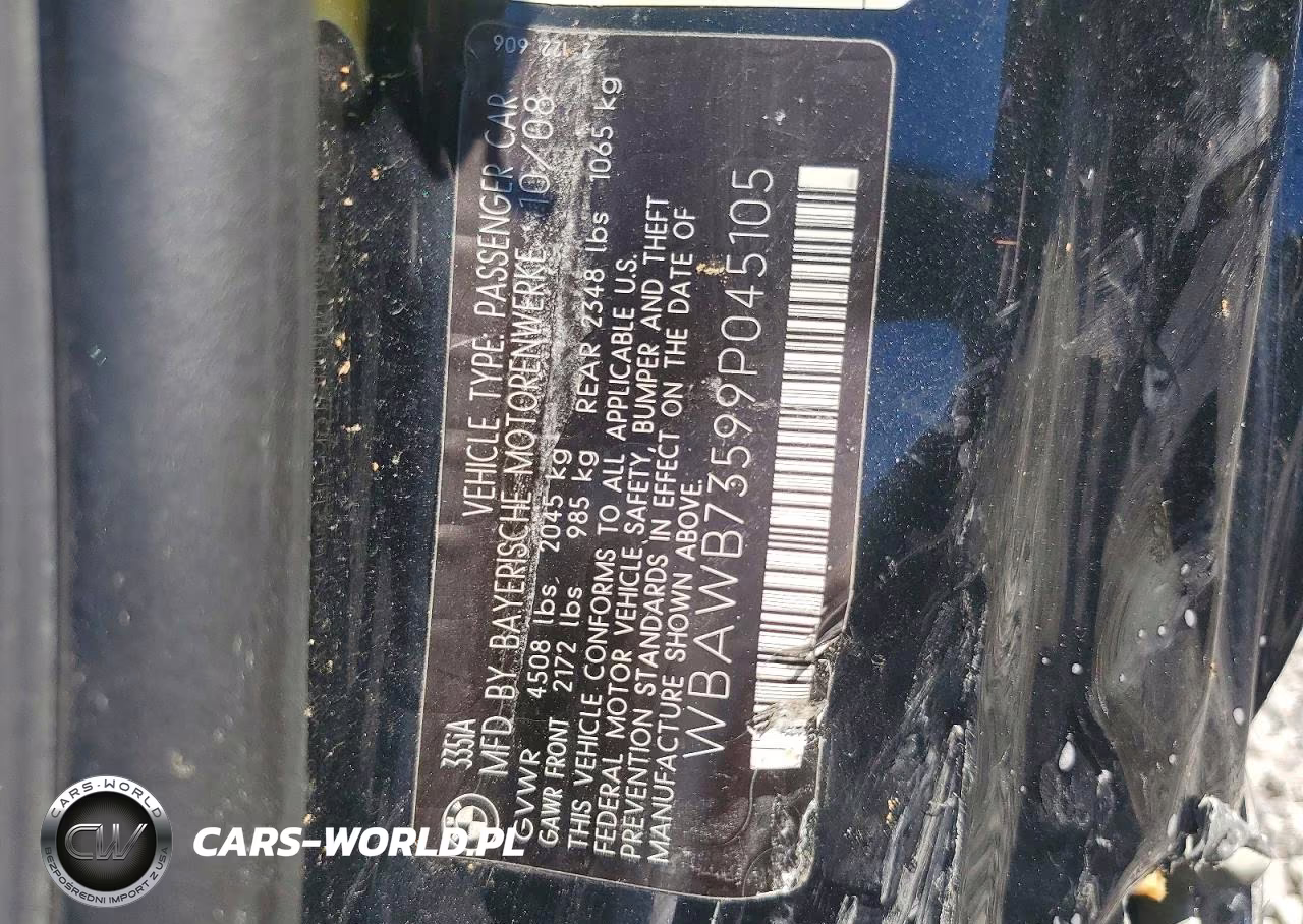 2009 BMW 335 I VIN:WBAWB73599P045105 - 13