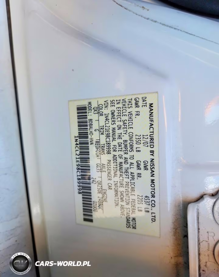 2008 Nissan Altima Hybrid VIN:1N4CL21E98C189998 - 12