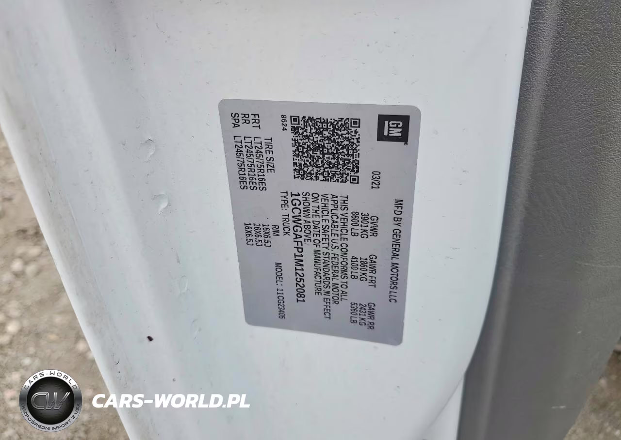 2021 Chevrolet Express G2500 VIN:1GCWGAFP1M1252081 - 13