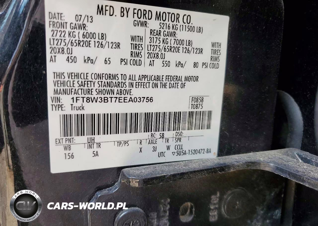 2014 Ford F350 Super Duty VIN:1FT8W3BT7EEA03756 - 12