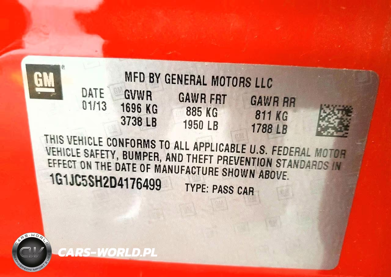 2013 Chevrolet Sonic Lt VIN:1G1JC5SH2D4176499 - 12