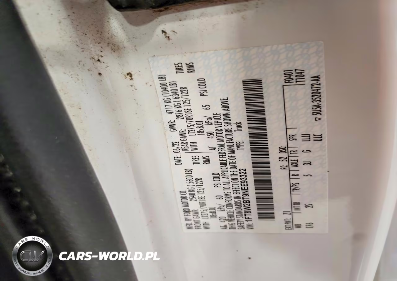 2022 Ford F250 Super Duty VIN:1FT8W2BT9NEE93322 - 12
