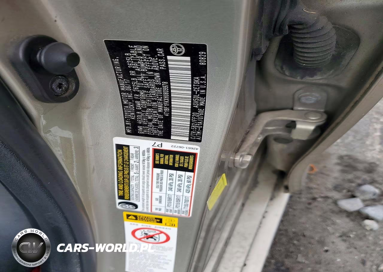 2017 Toyota Camry Se VIN:4T1BF1FKXHU809978 - 12