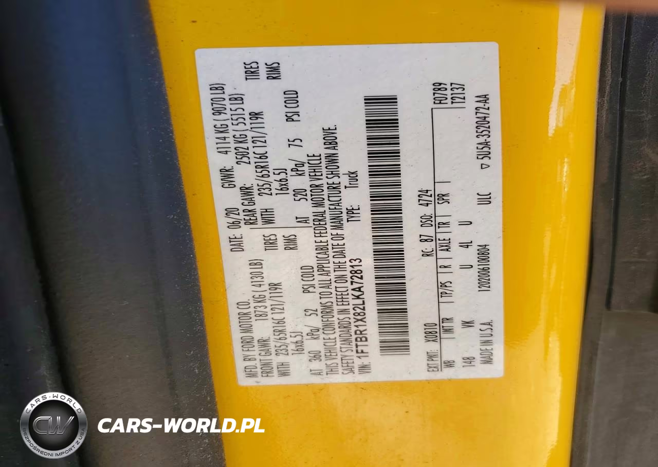 2020 Ford Transit T-250 VIN:1FTBR1X82LKA72813 - 13