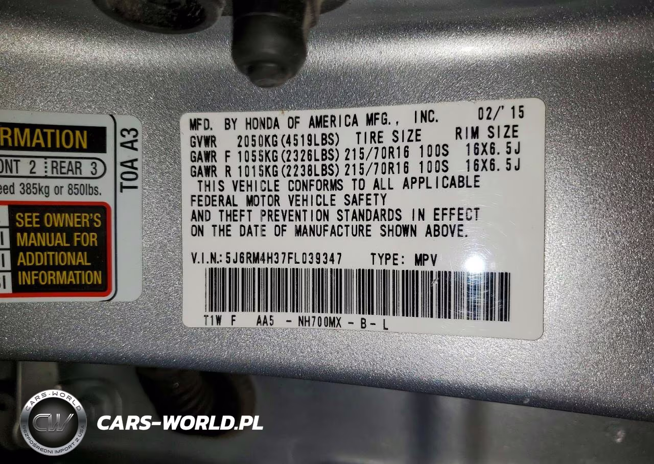 2015 Honda Cr-V Lx VIN:5J6RM4H37FL039347 - 13