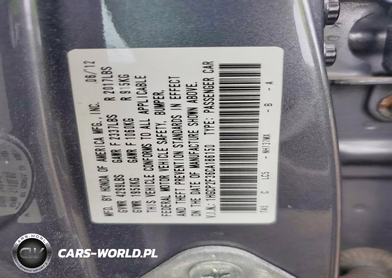 2012 Honda Accord Lx VIN:1HGCP2F36CA186150 - 12