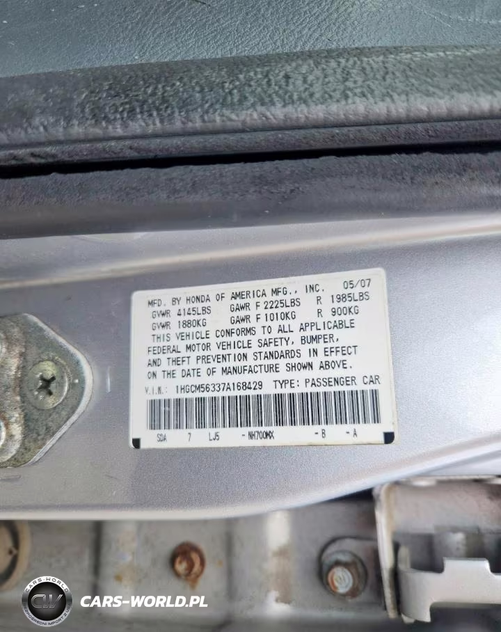 2007 Honda Accord Se VIN:1HGCM56337A168429 - 12