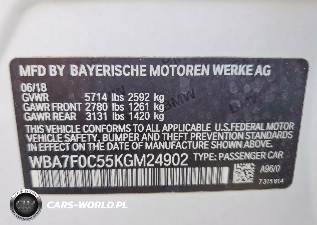 2019 BMW 750 I VIN:WBA7F0C55KGM24902 - 13