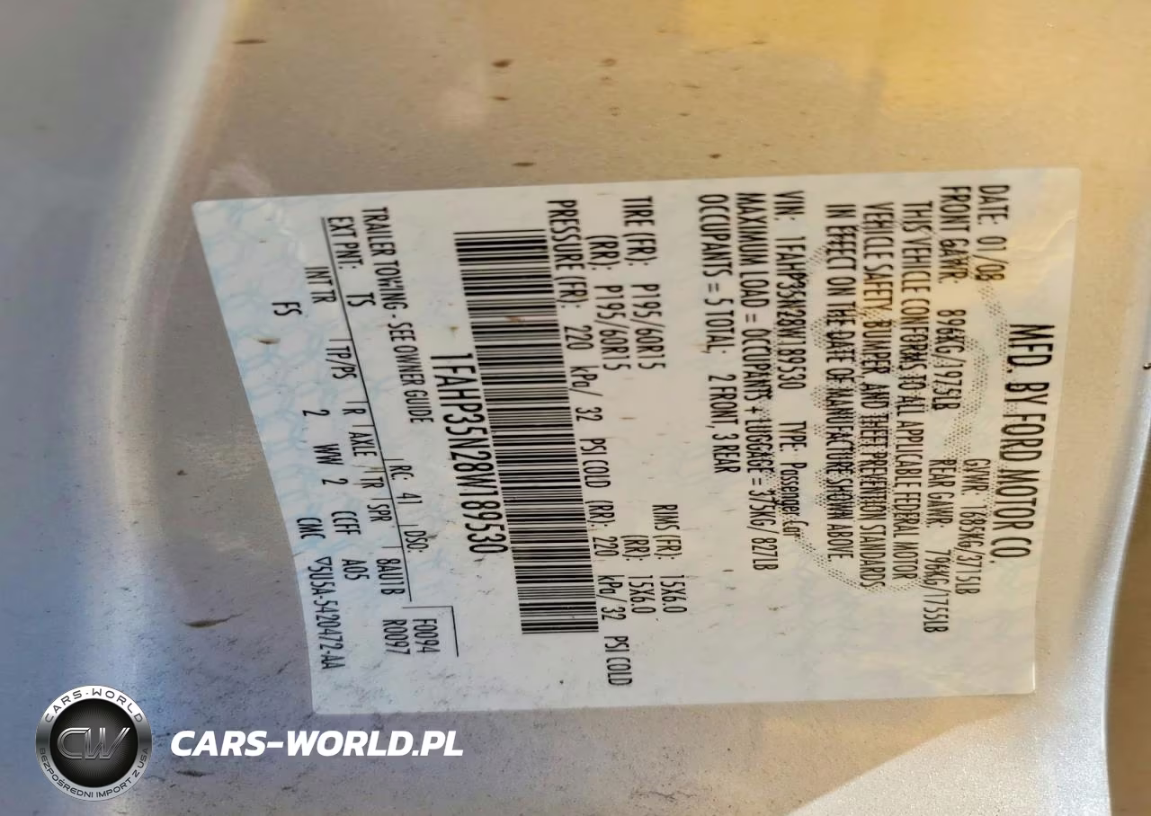 2008 Ford Focus VIN:1FAHP35N28W189530 - 12