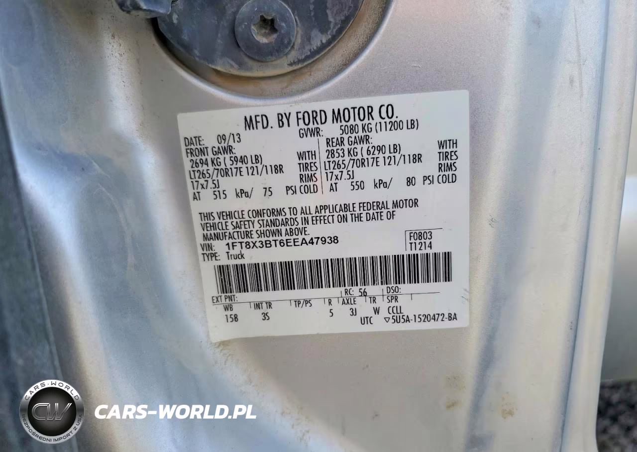 2014 Ford F350 Super Duty VIN:1FT8X3BT6EEA47938 - 12