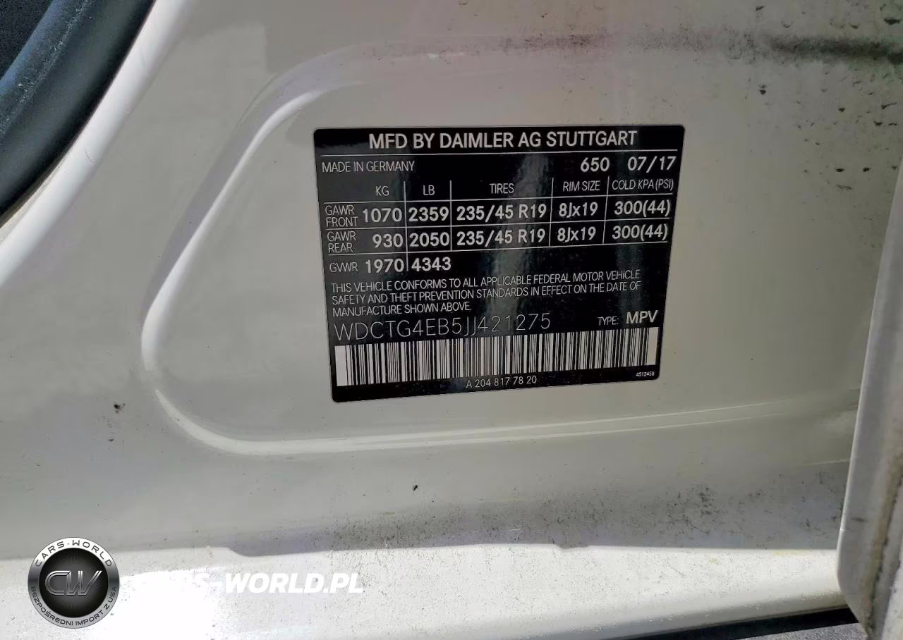 2018 Mercedes-Benz Gla 250 VIN:WDCTG4EB5JJ421275 - 12