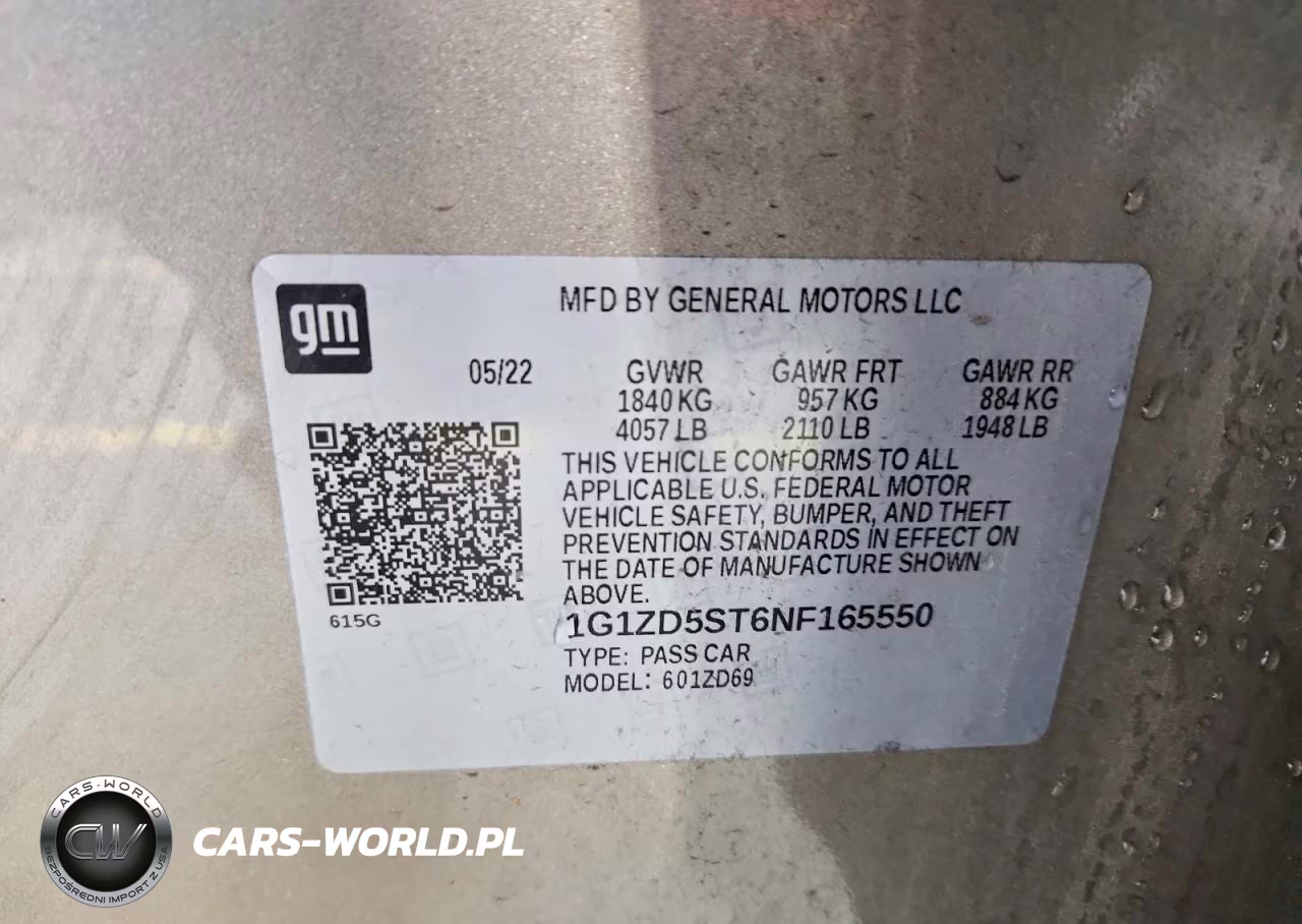 2022 Chevrolet Malibu Lt VIN:1G1ZD5ST6NF165550 - 12