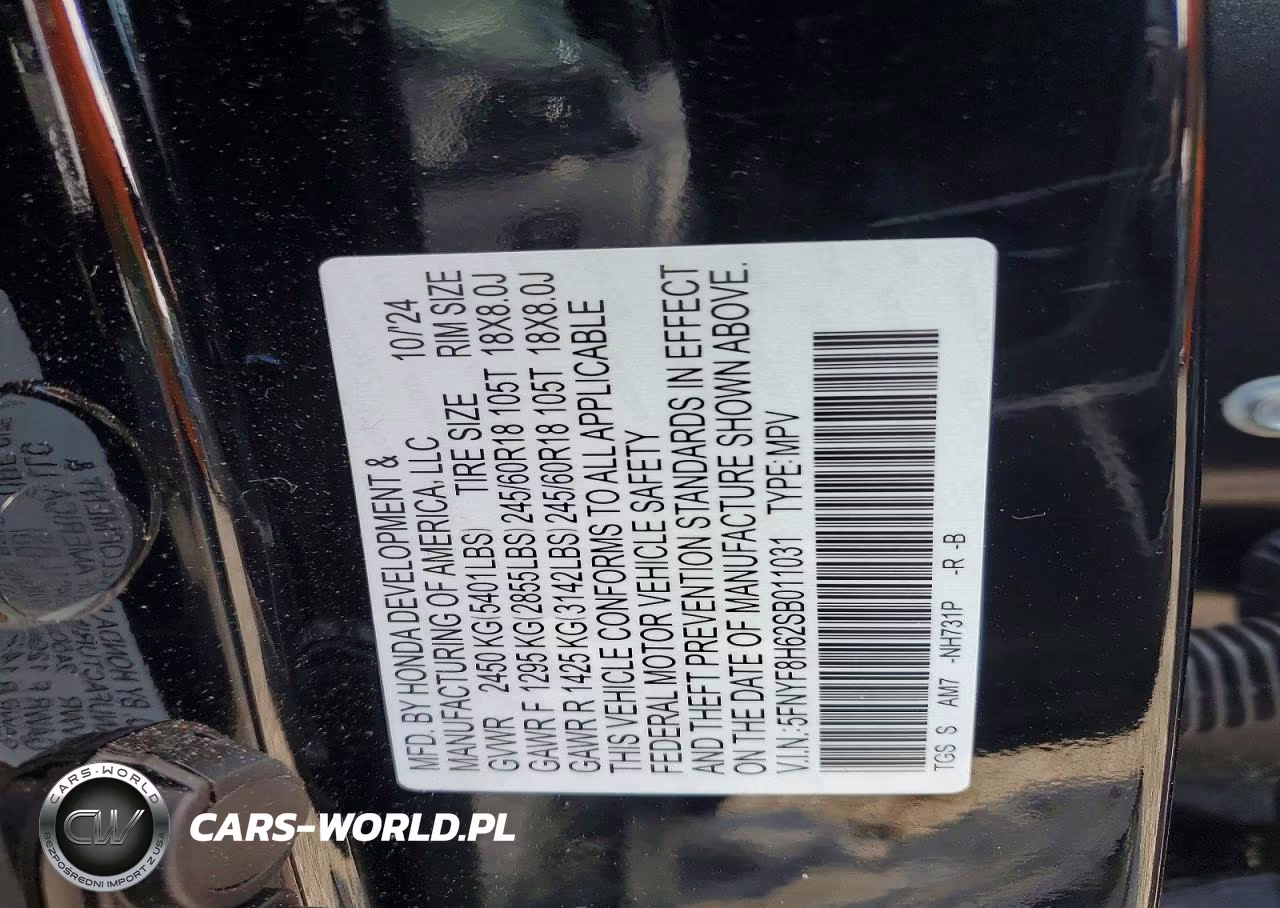 2025 Honda Passport Trail Sport VIN:5FNYF8H62SB011031 - 14