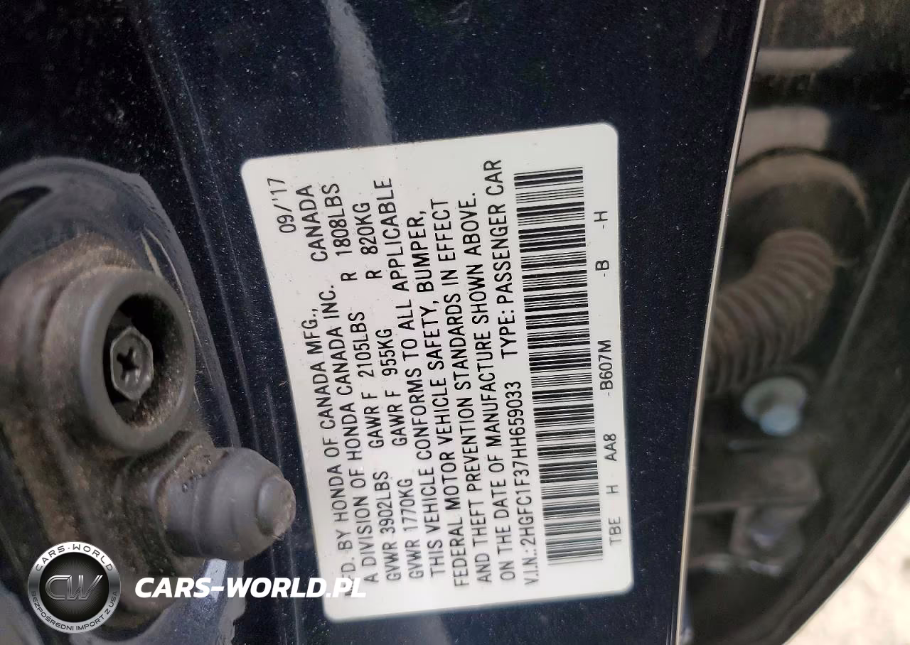 2017 Honda Civic Ex VIN:2HGFC1F37HH659033 - 12