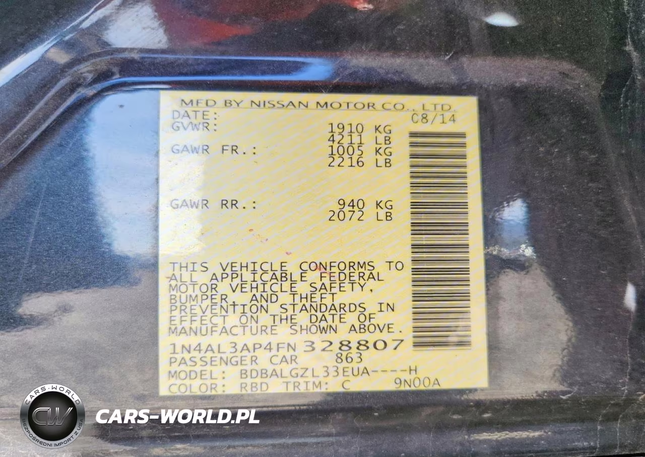 2015 Nissan Altima 2.5 S VIN:1N4AL3AP4FN328807 - 12