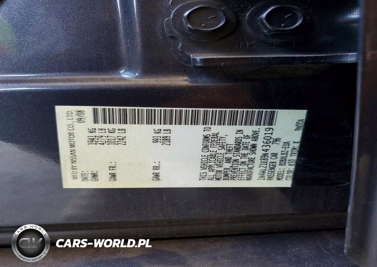 2009 Nissan Altima 2.5 VIN:1N4AL21E89N436019 - 12