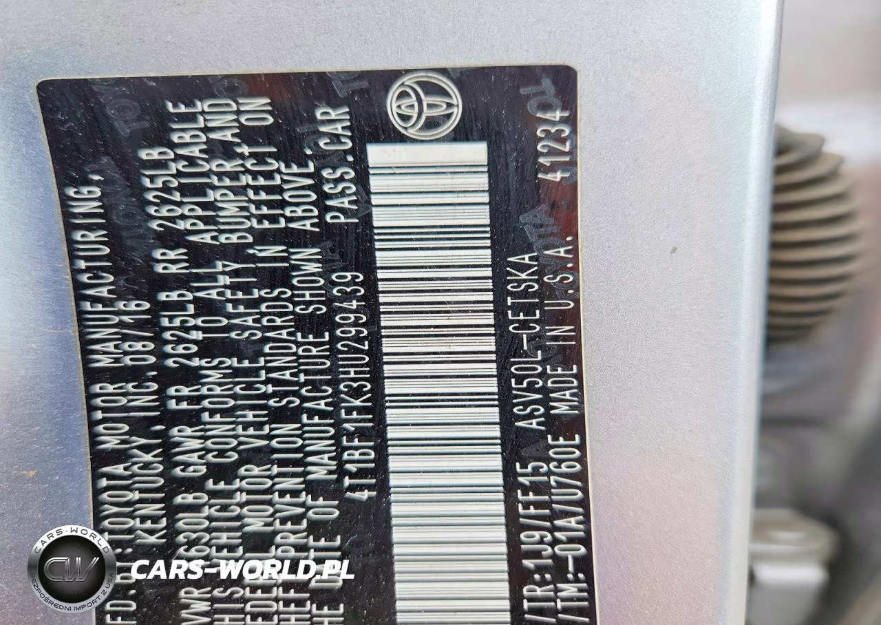 2017 Toyota Camry Se VIN:4T1BF1FK3HU299439 - 12