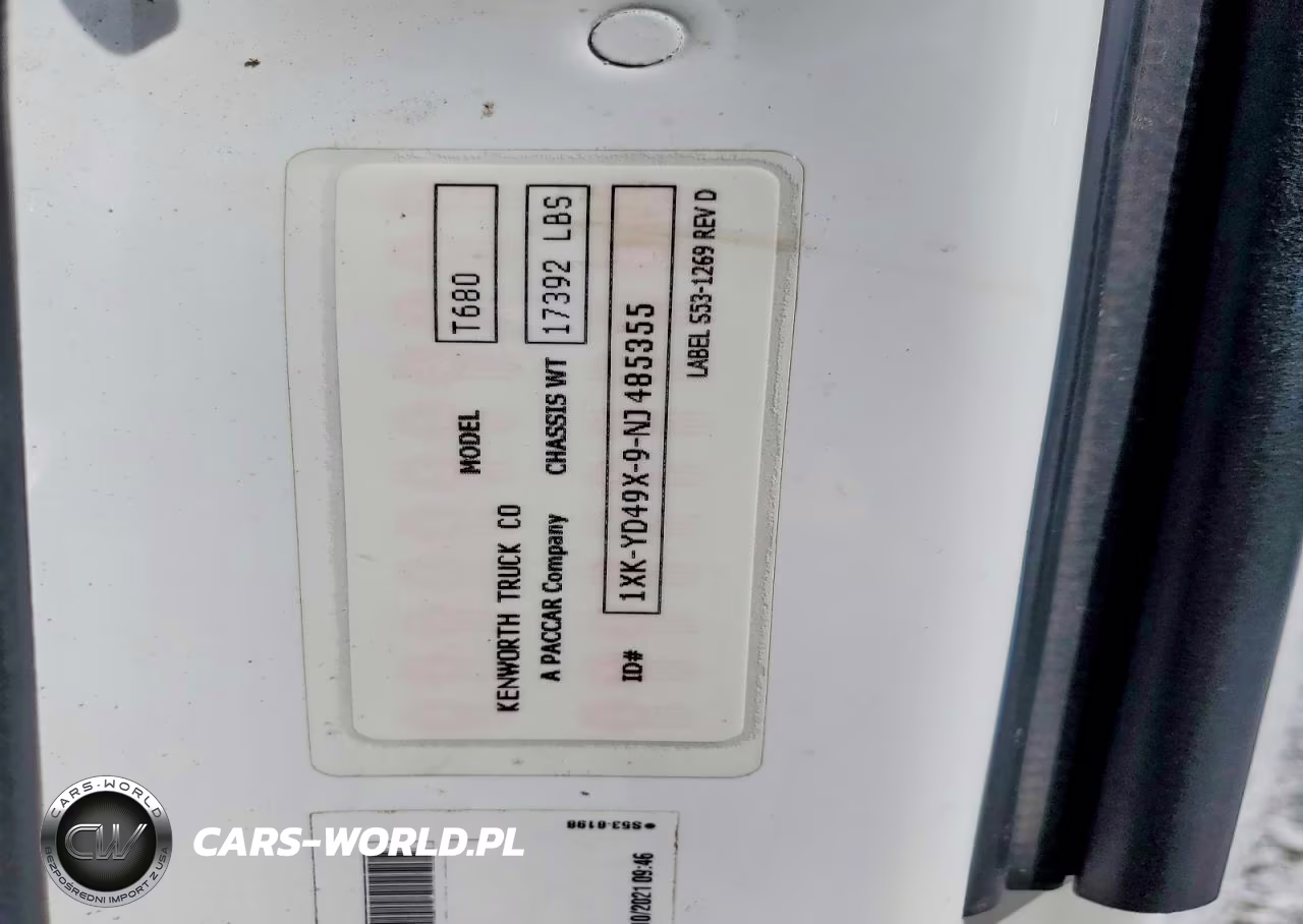 2022 Kw T680 VIN:1XKYD49X9NJ485355 - 10
