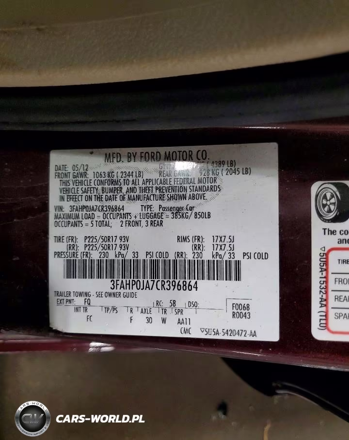 2012 Ford Fusion Sel VIN:3FAHP0JA7CR396864 - 12