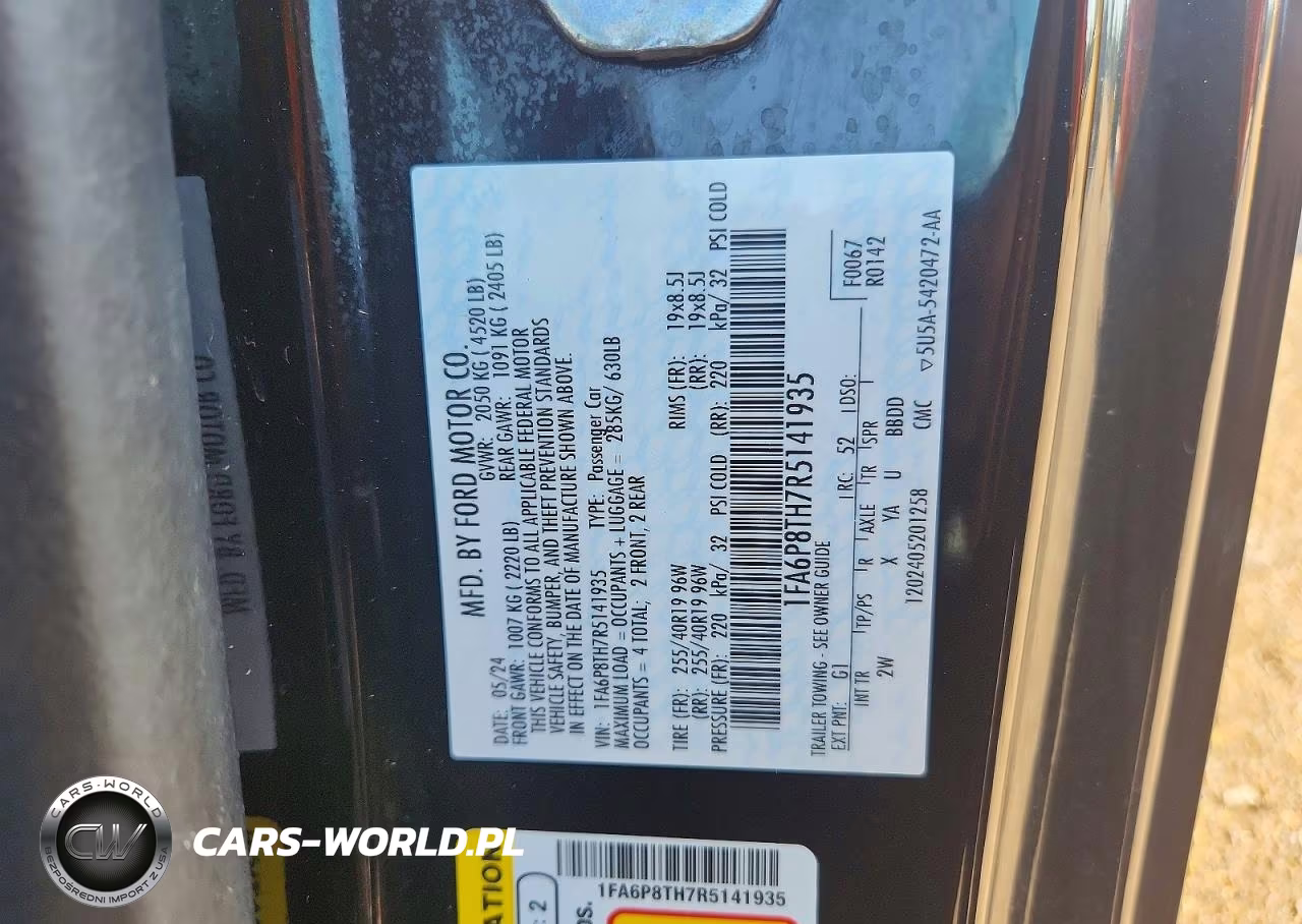 2024 Ford Mustang VIN:1FA6P8TH7R5141935 - 12