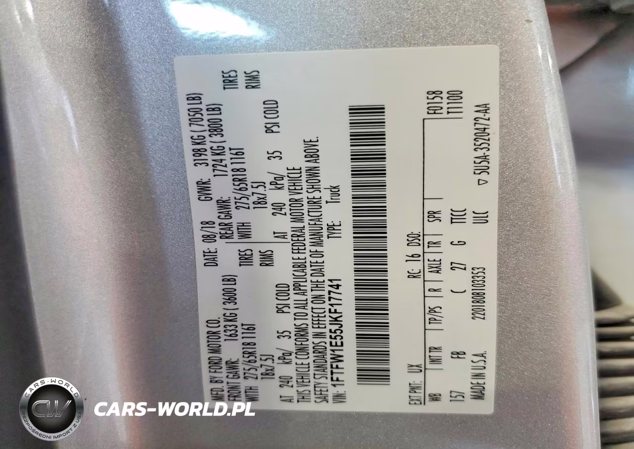 2018 Ford F150 Supercrew VIN:1FTFW1E55JKF17741 - 13