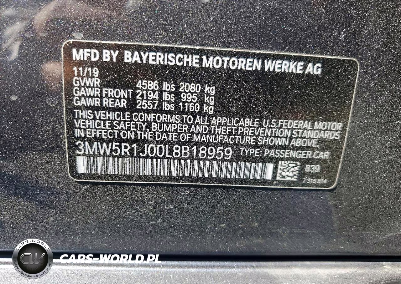2020 BMW 330I VIN:3MW5R1J00L8B18959 - 12
