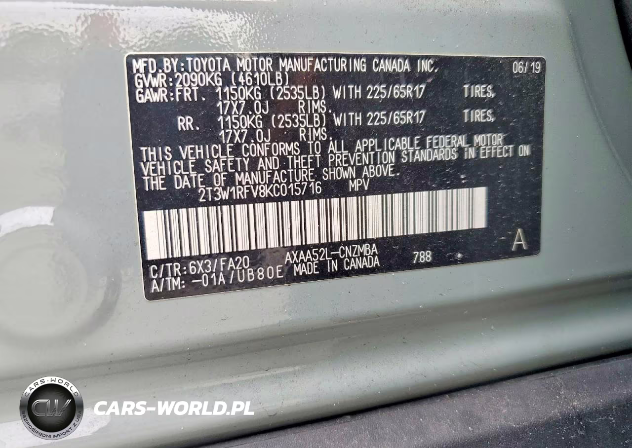 2019 Toyota Rav4 Xle VIN:2T3W1RFV8KC015716 - 13