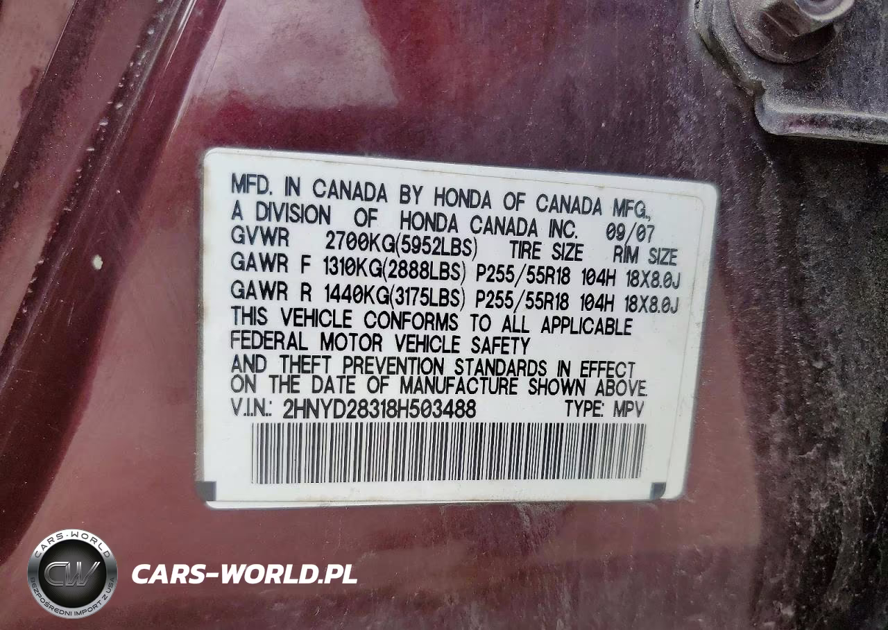 2008 Acur Mdx VIN:2HNYD28318H503488 - 13
