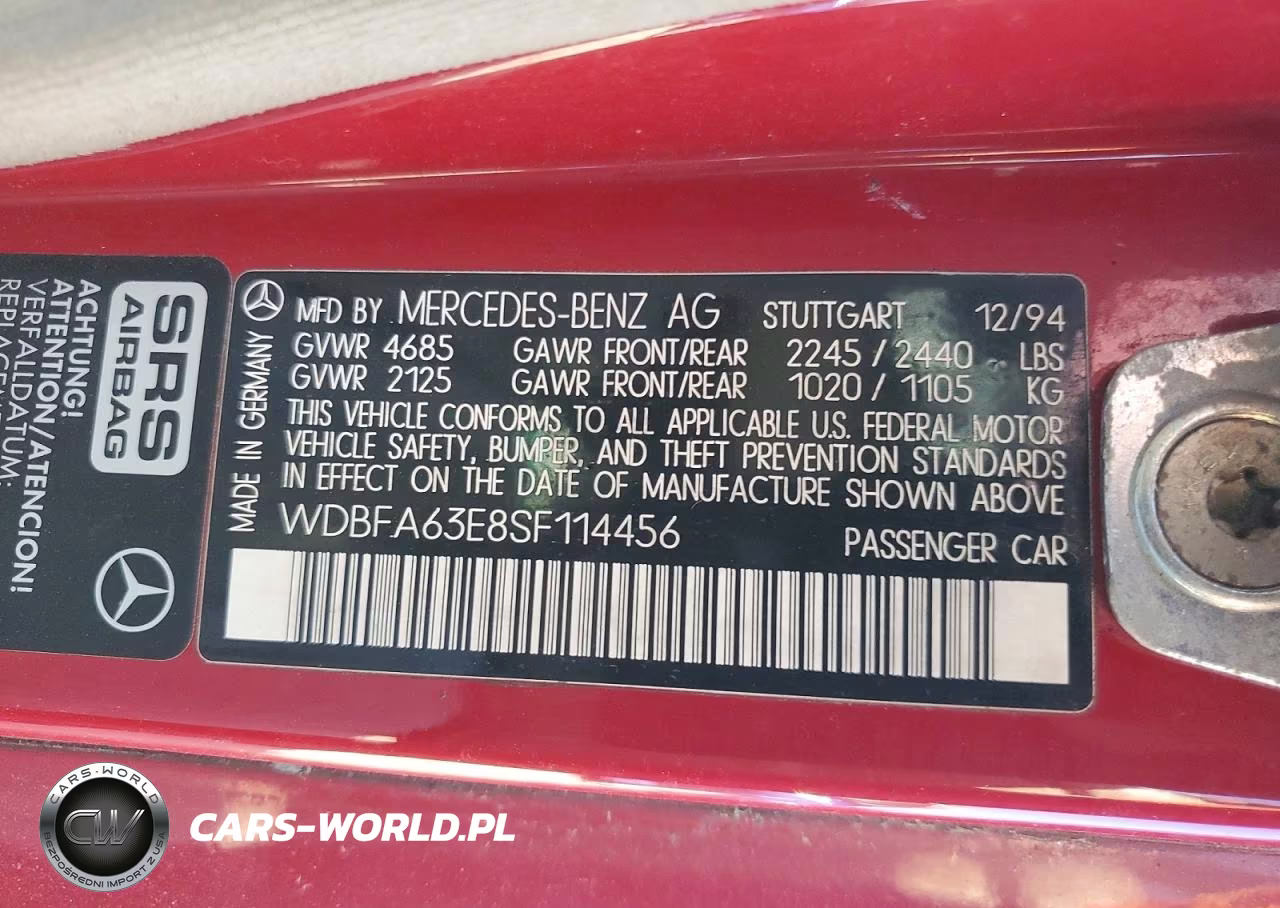 1995 Mercedes-Benz Sl 320 VIN:WDBFA63E8SF114456 - 13