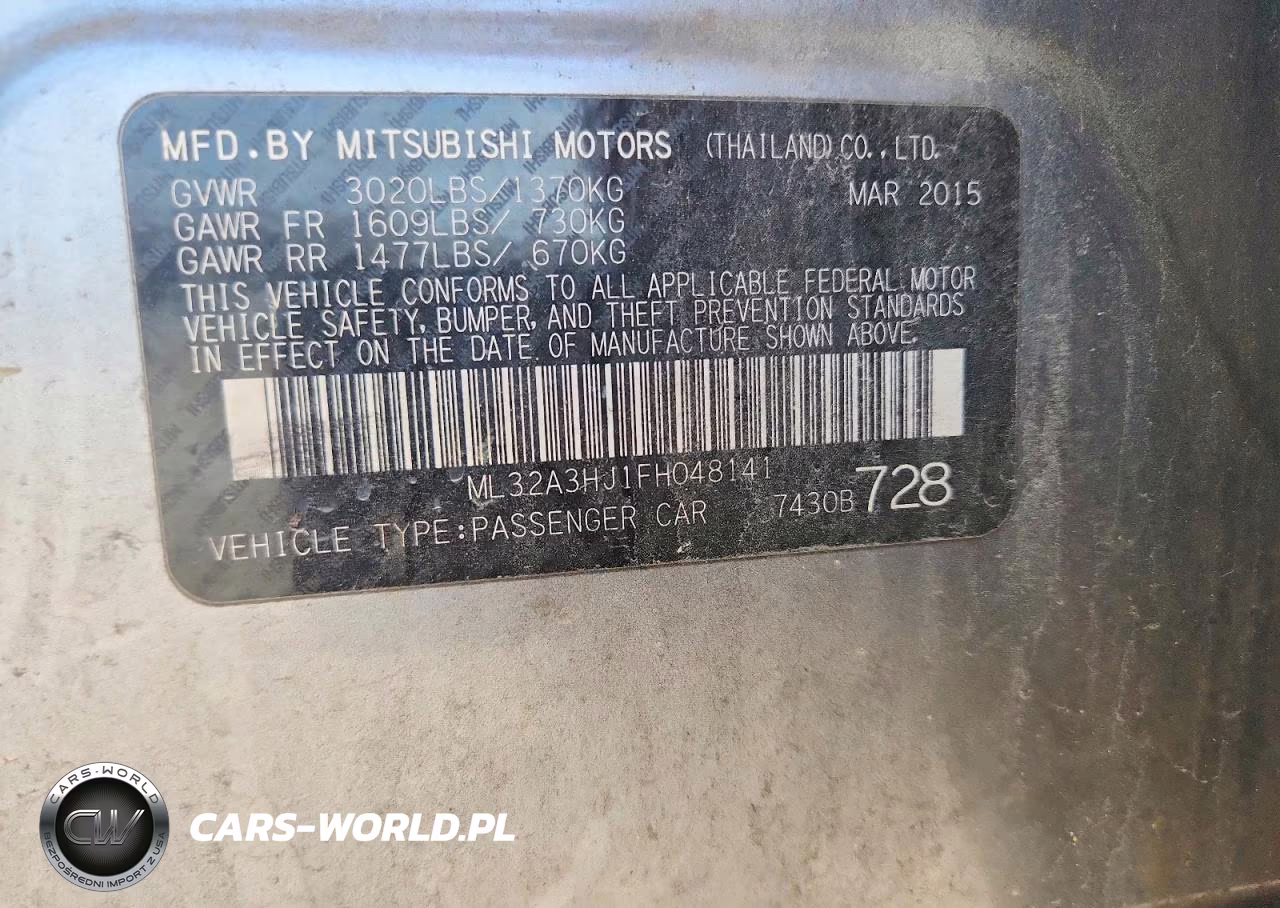 2015 Mitsubishi Uk VIN:ML32A3HJ1FH048141 - 12