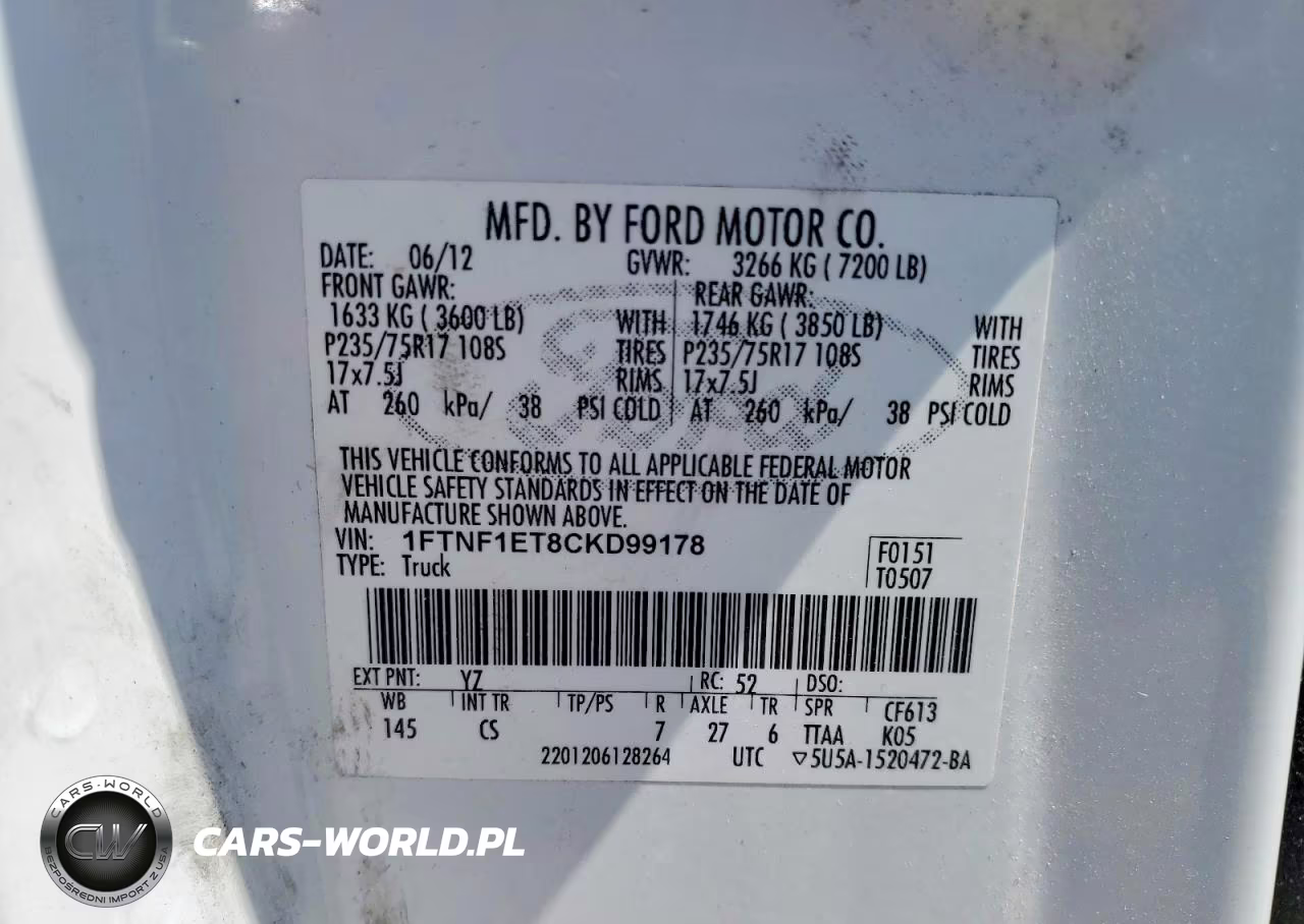 2012 Ford F150 VIN:1FTNF1ET8CKD99178 - 12