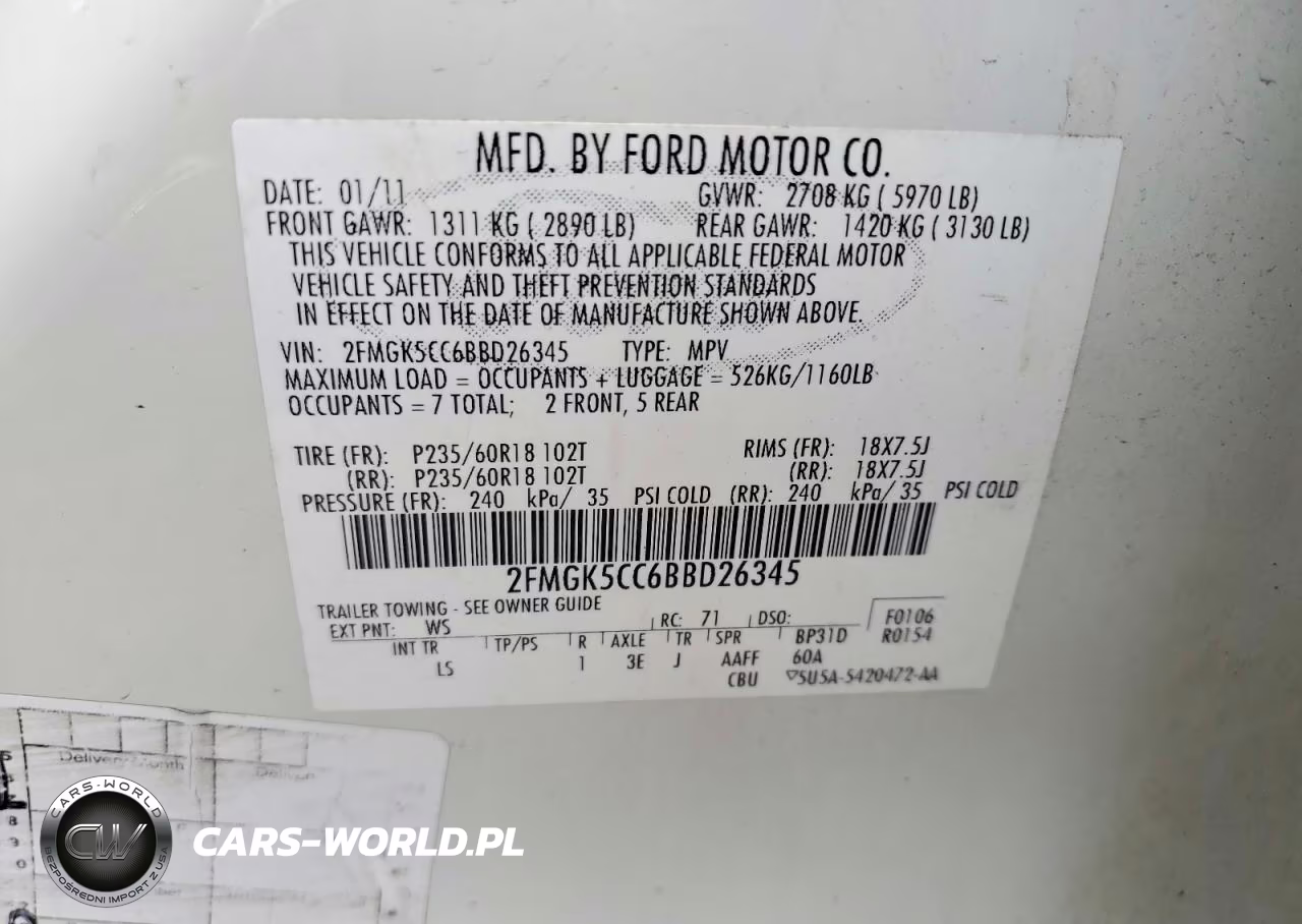 2011 Ford Flex Sel VIN:2FMGK5CC6BBD26345 - 13