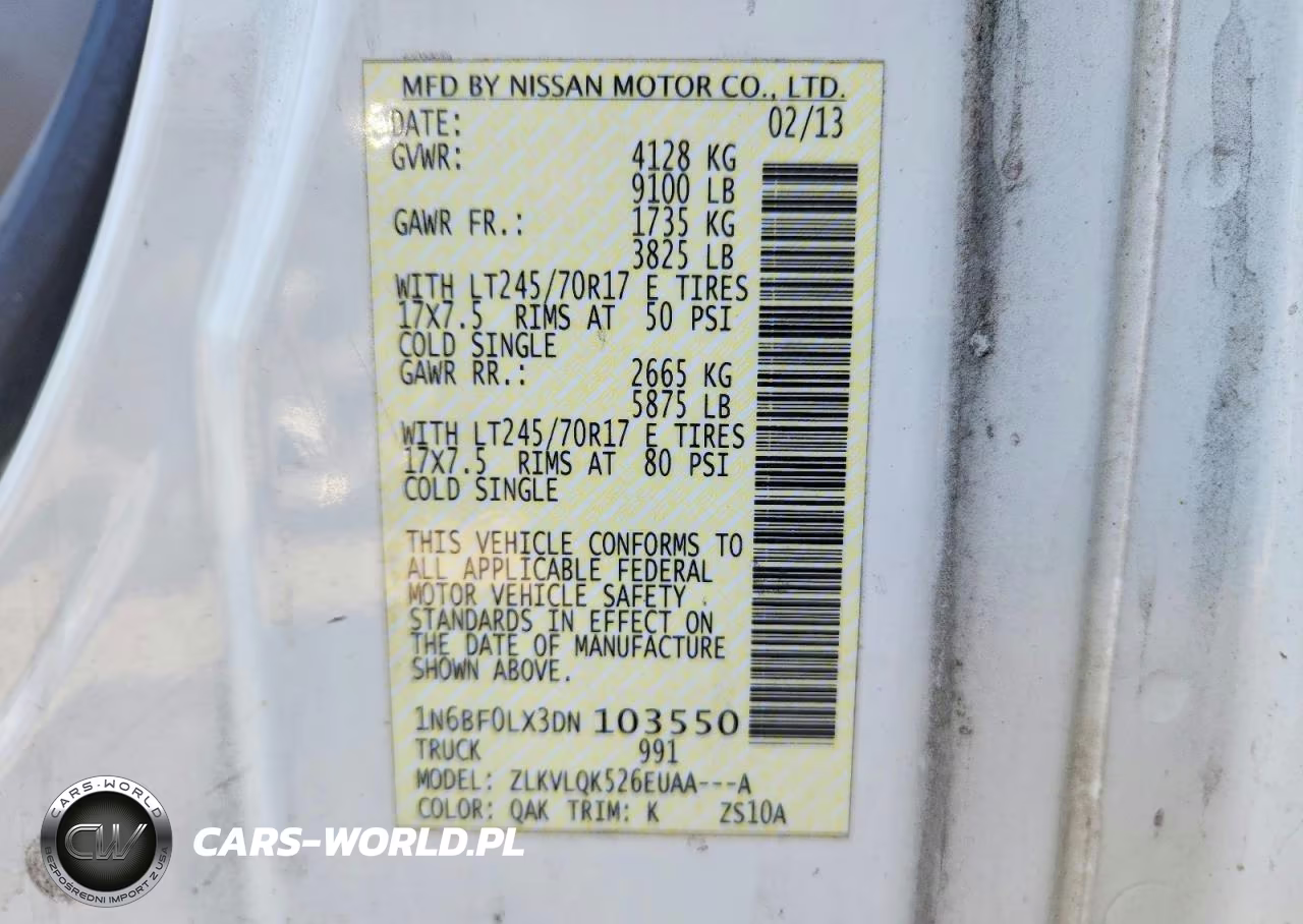 2013 Nissan Nv 2500 VIN:1N6BF0LX3DN103550 - 14