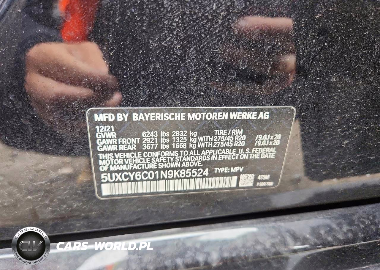 2022 BMW X6 xDrive40I VIN:5UXCY6C01N9K85524 - 13