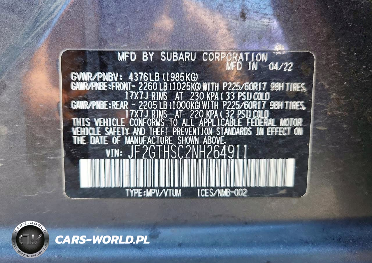 2022 Subaru Crosstrek Sport VIN:JF2GTHSC2NH264911 - 12