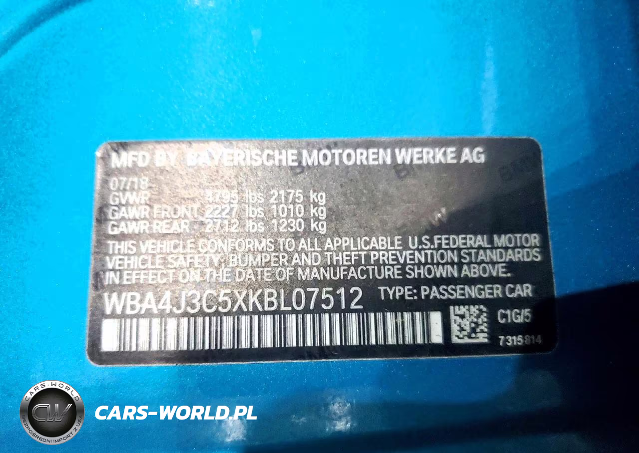 2019 BMW 430Xi Gran Coupe VIN:WBA4J3C5XKBL07512 - 12