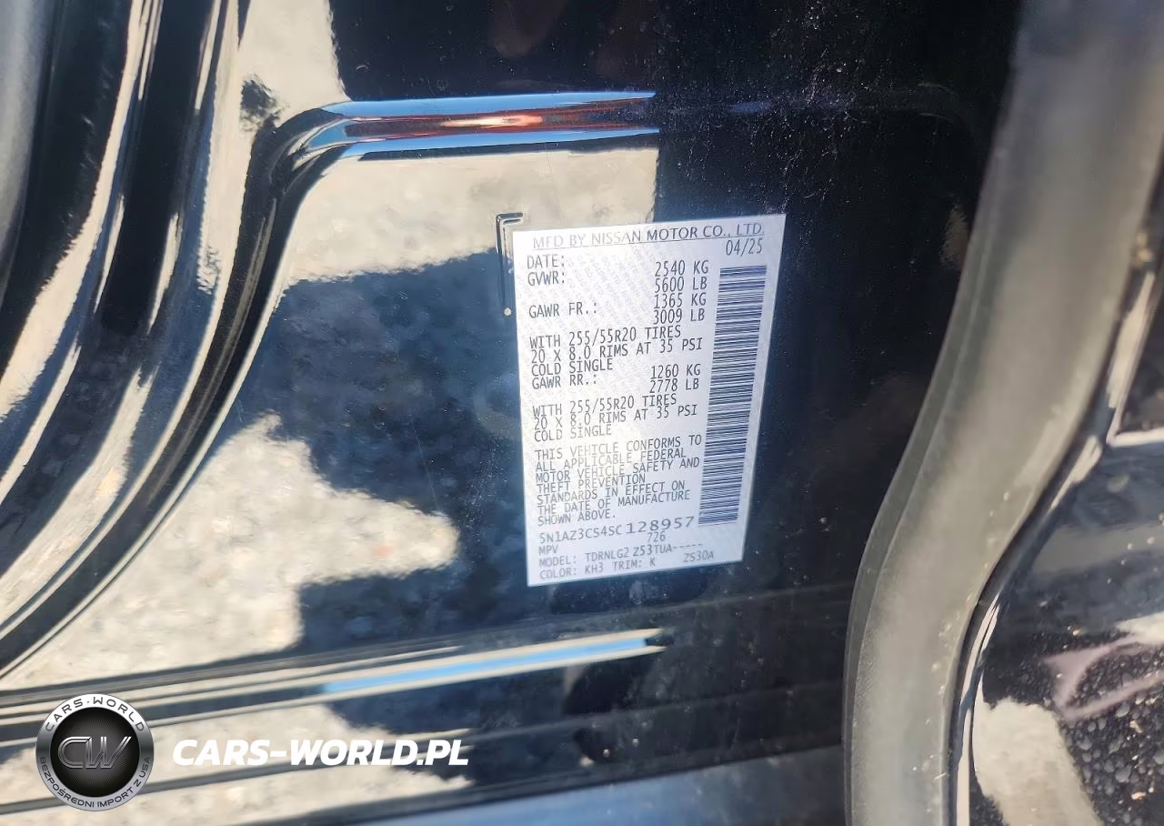 2025 Nissan Murano Sl VIN:5N1AZ3CS4SC128957 - 13