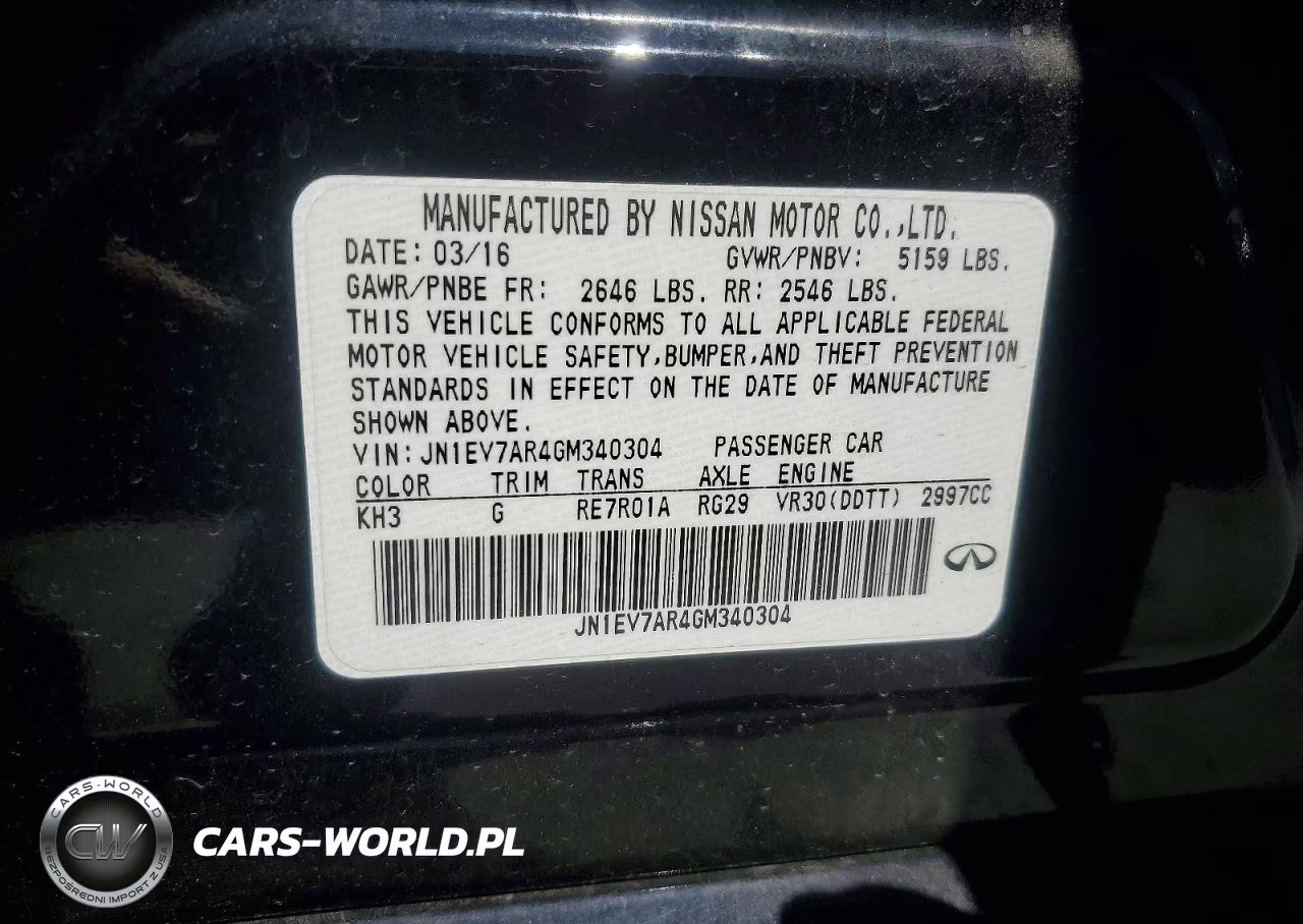 2016 Infiniti Q50 3.0T Premium VIN:JN1EV7AR4GM340304 - 12