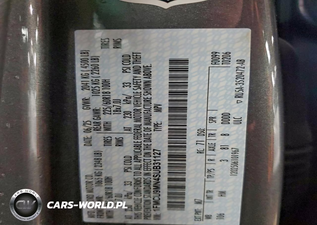 2025 Ford Escape St Line VIN:1FMCU9MN4SUB31127 - 14