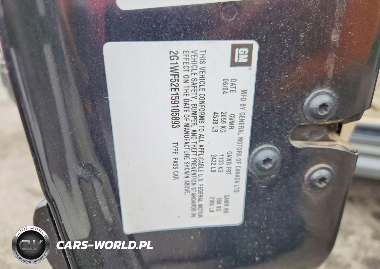 2005 Chev Impala VIN:2G1WF52E159105893 - 12