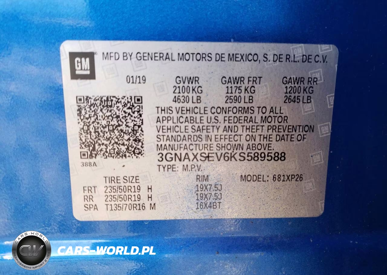 2019 Chevrolet Equinox Ls VIN:3GNAXSEV6KS589588 - 13
