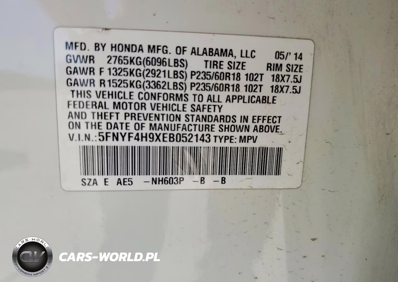 2014 Honda Pilot Touring VIN:5FNYF4H9XEB052143 - 12
