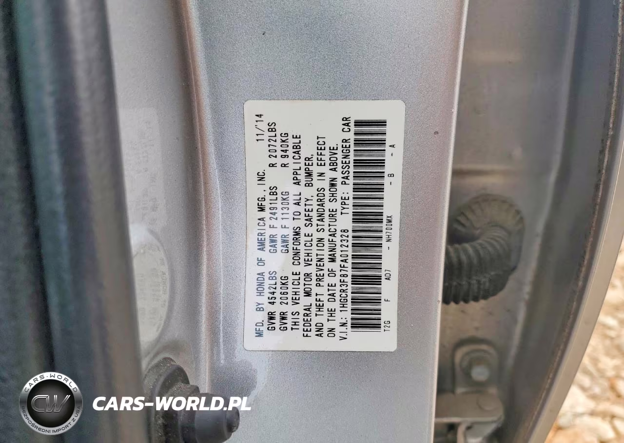 2015 Honda Accord Exl VIN:1HGCR3F87FA012328 - 12
