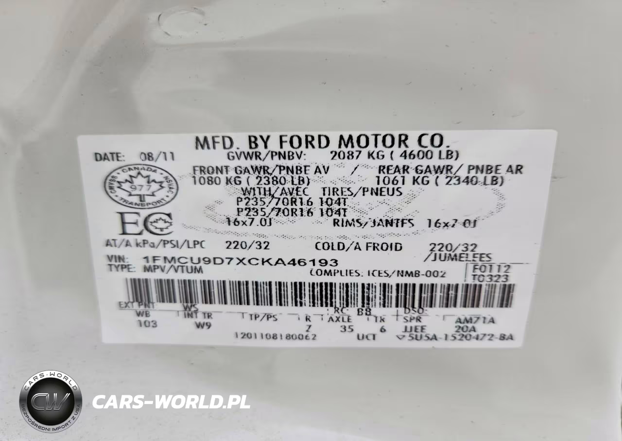 2012 Ford Escape Xlt VIN:1FMCU9D7XCKA46193 - 13