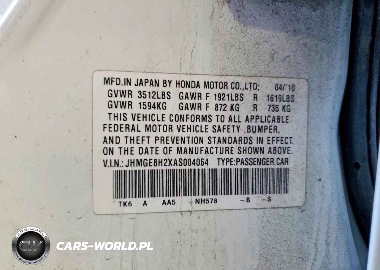 2010 Honda Fit VIN:JHMGE8H2XAS004064 - 12
