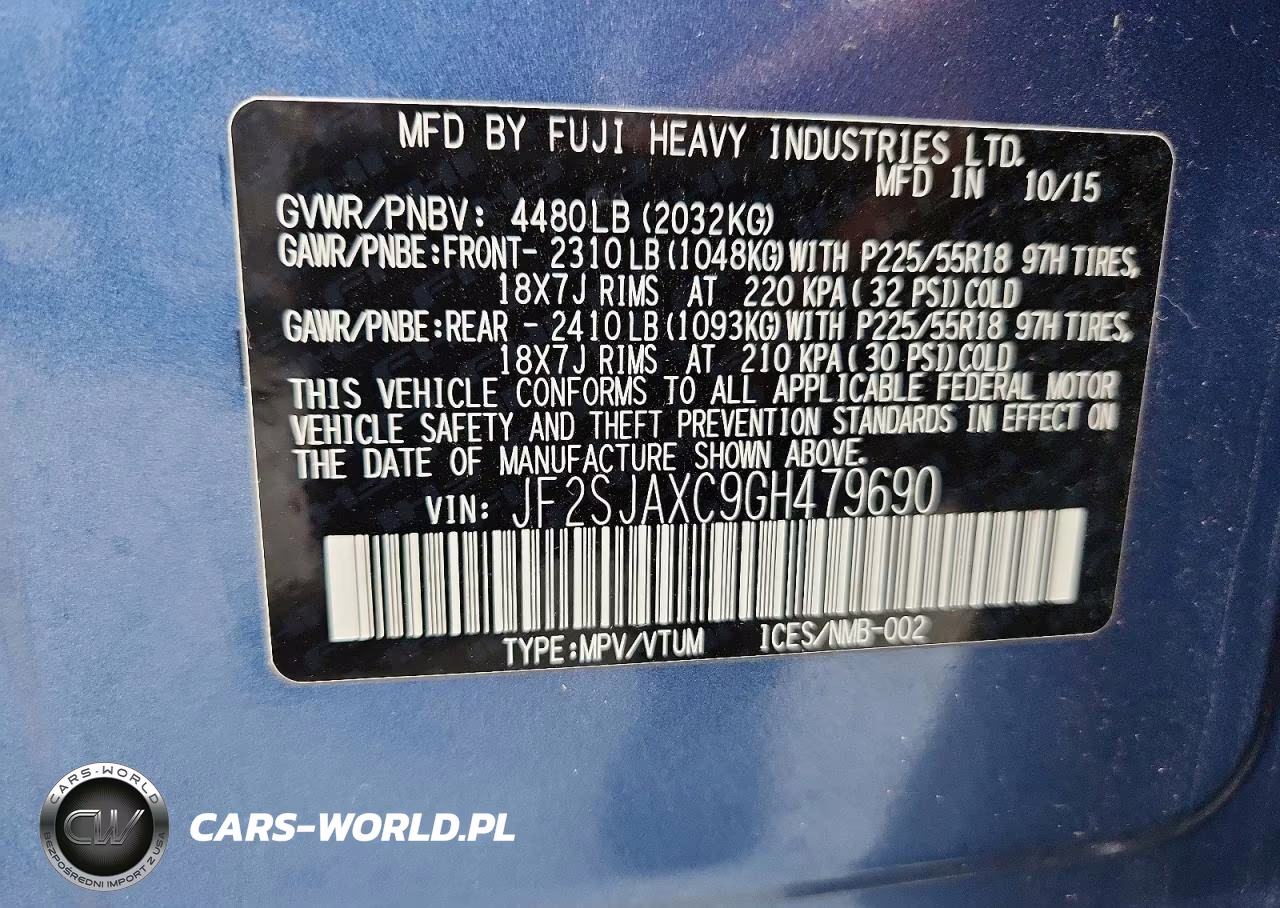 2016 Subaru Forester 2.5I Touring VIN:JF2SJAXC9GH479690 - 13