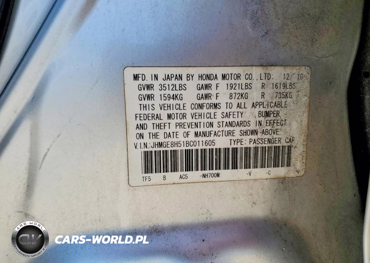 2011 Honda Fit Sport VIN:JHMGE8H51BC011605 - 12